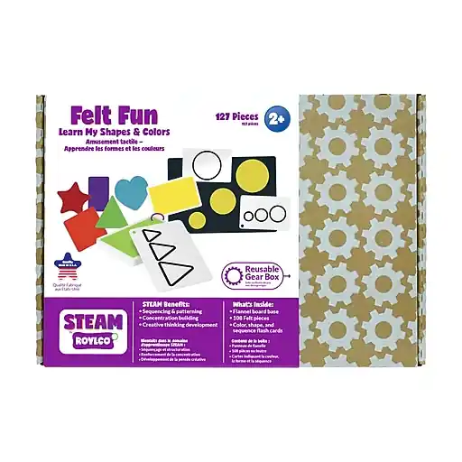 STEAM by Roylco Felt Fun: Learn my Shapes & Colors, 110/Pack (R-20305) Weekend Sale