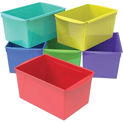 Low Price Storex Plastic Double XL Wide Book Bins, 7\\