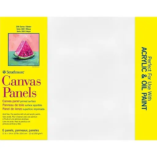 Strathmore 300 Series Primed White Canvas Panel, 11\\ While Supplies Last
