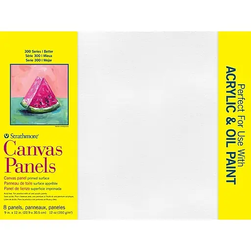Strathmore 300 Series Primed White Canvas Panel, 9\\ Professional Grade
