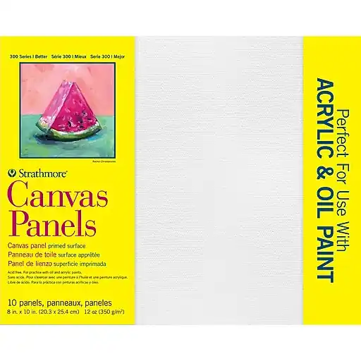 Strathmore 300 Series Primed White Canvas Panel, 8\\ Warranty Included