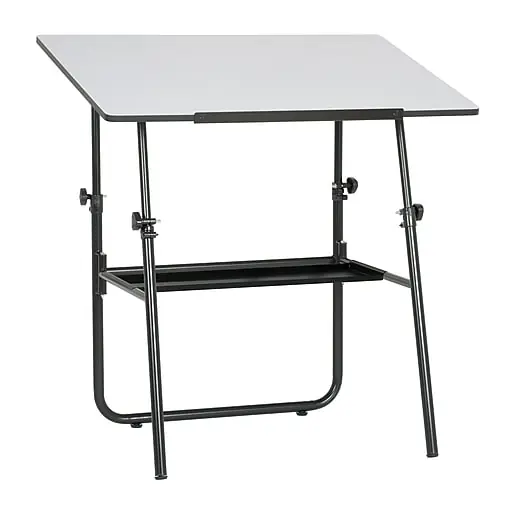 High Quality Studio Designs Ultima Fold A Way Table, White Top/Black Base (19652)