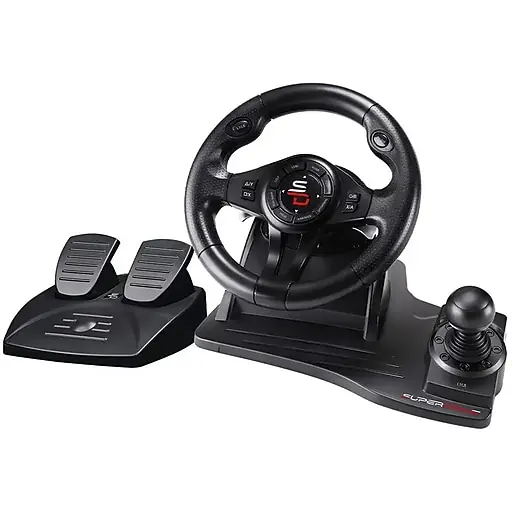 Clearance Subsonic Superdrive Racing Gaming Wheel, PS3/PS4/Xbox One/Xbox Series XS/PC Compatible, Black (SA5596-NG)
