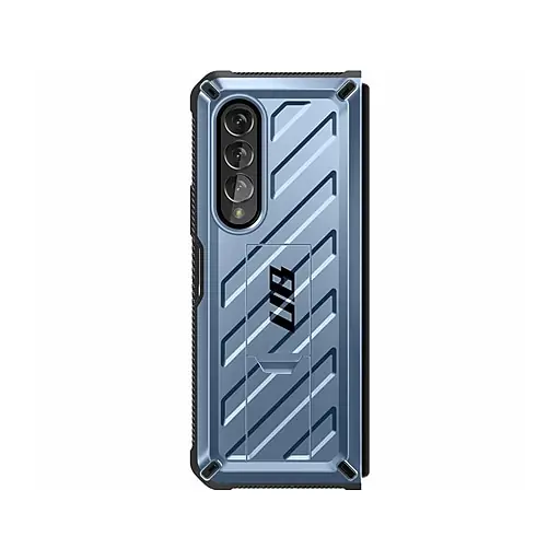 Professional Grade SUPCASE Unicorn Beetle Metallic Blue Kickstand Case for Samsung Galaxy Z Fold4 (SUP-Galaxy2022-ZFold4-5G-Unicorn-SP-Tilt)