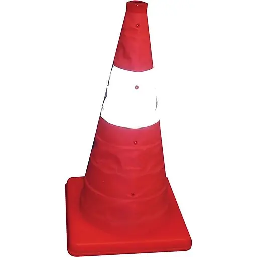 One Day Deal Tatco Collapsible Traffic Cone, Orange Glow