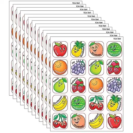Teacher Created Resources Fruit of the Spirit Stickers, 120 Per Pack, 12 Packs (TCR7041-12) Reduced Price