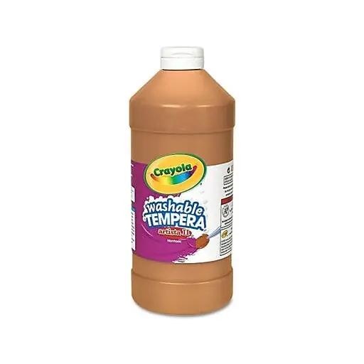 Authentic Tempera Paint, Economy, Brown, Quart Bottle