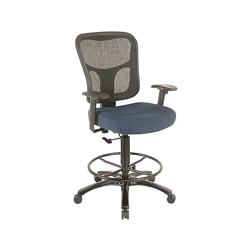 Tempur-Pedic Fabric Drafting Chair with Backrest and Footrest with Lumbar Support, Navy (TP8200-NAVY) High Quality
