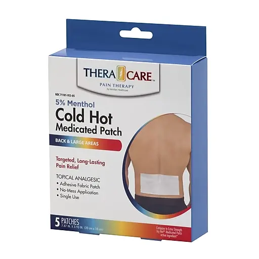 Free Shipping TheraCare 5% Menthol Medicated Hot & Cold Patch (24-952)