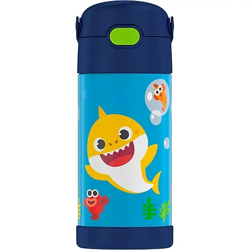 Thermos FUNtainer Baby Shark Stainless Steel Vacuum Insulated Water Bottle, 12 oz. (EAF4100BS6) Viral