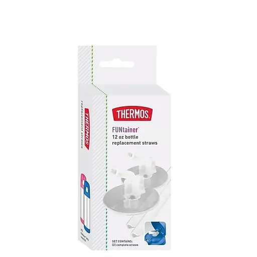 Thermos Funtainer Bottle Replacement Straws Plastic, Clear, 2/Pack (EAF401RSCL6) New Release