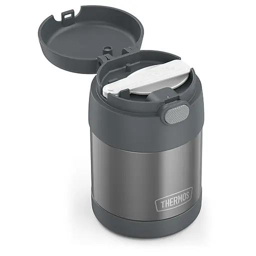 Thermos FUNtainer Food Jar Kids Stainless Steel Insulated Food Jar, Charcoal, 10 oz. (EAF3100CH6) Bargain