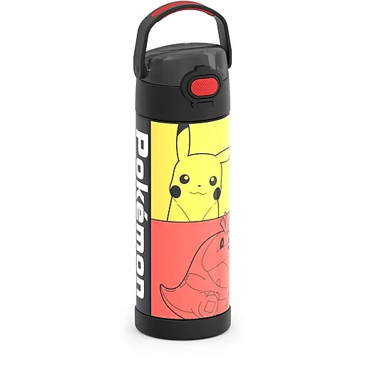New Release Thermos FUNtainer Pokémon Stainless Steel Vacuum Insulated Water Bottle, 16 oz., Multicolored (F42105PM6)