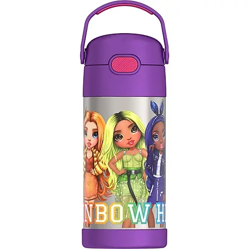 Thermos FUNtainer Rainbow High Stainless Steel Vacuum Insulated Water Bottle, 12 oz. (EAF4103WI6) Instant Buy