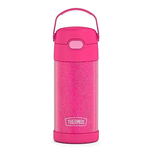 Thermos FUNtainer Stainless Steel Vacuum Insulated Water Bottle, 12 oz., Pink Glitter (EAF4101PKG6) Hot Deal