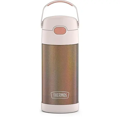 Thermos FUNtainer Stainless Steel Vacuum Insulated Water Bottle, 12 oz., Rose Gold Glitter (EAF4101RG6) Premium