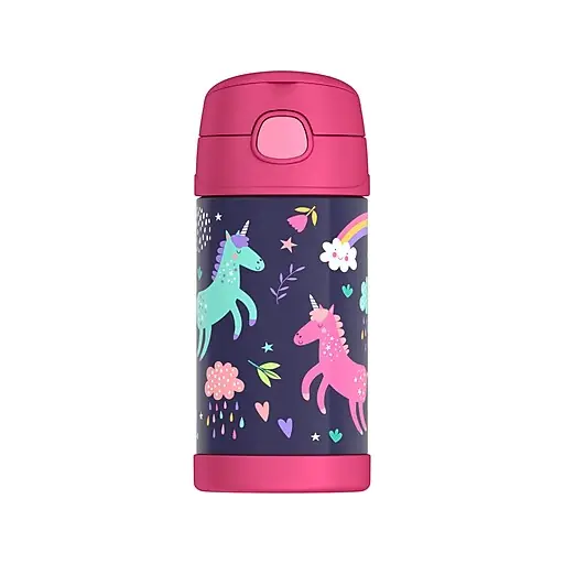 Thermos FUNtainer Stainless Steel Vacuum Insulated Water Bottle, 12 oz., Multicolor (F4103NLA6ST) Luxury