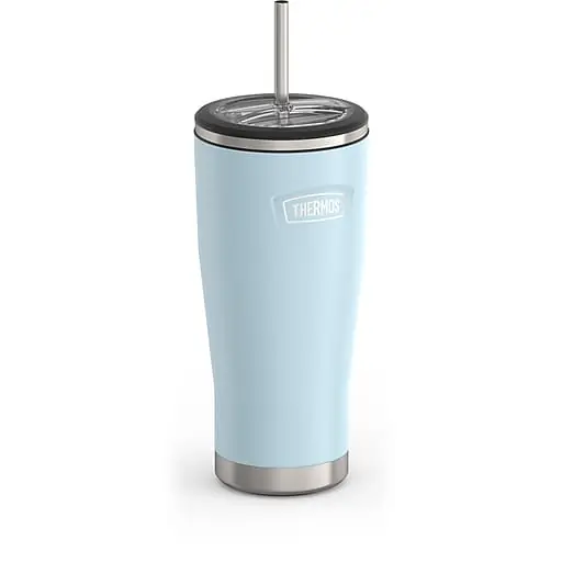Thermos Icon Stainless Steel Vacuum Insulated Cold Tumbler with Straw, 24 oz., Glacier (EAIS1112GC4) Best Seller