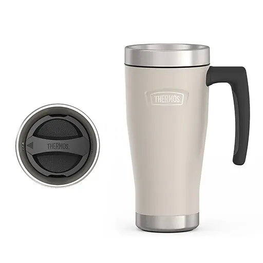 Thermos Icon Stainless Steel Vacuum Insulated Travel Mug, 16 oz., Sandstone (EAIS1002SN4) Time-Limited