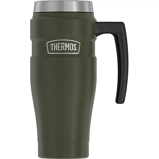 Thermos King Stainless Steel Vacuum Insulated Tumbler, 16 oz., Army Green (EASK1005AG4) New Arrival