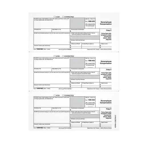 Adams 2025 1099-NEC Tax Form, 1-Part, 100/Pack (LNECPAY2) Super Sale