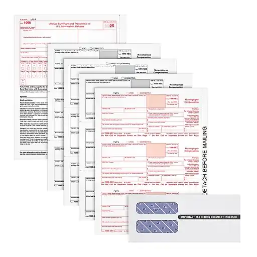 Adams 2025 1099-NEC Tax Form Kit with Envelopes, 4-Part, Copy A, B, 1, 2, 50/Pack (LNEC425Q) Buy Online