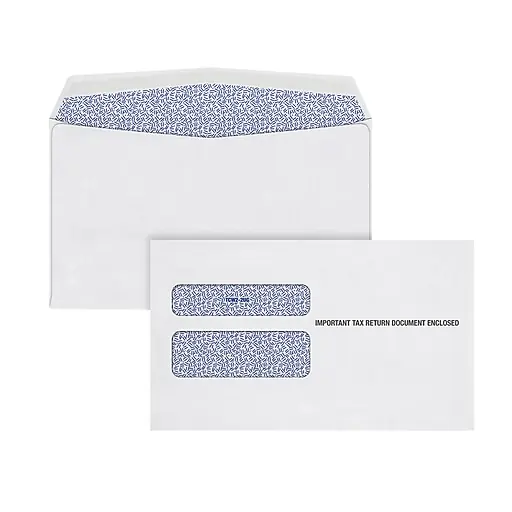 Best Choice Adams Double Window Continuous Tax Form Envelopes, 100/Pack (7990E-S)