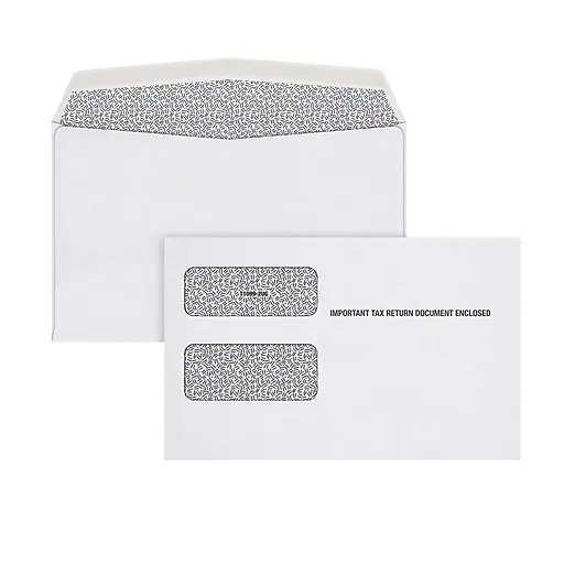 Adams Double Window Tax Form Envelopes, White, 100/Pack (7956E-S) Top Rated