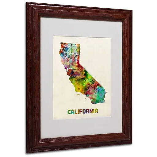Trademark Fine Art 'California Map' 11\\ Bargain