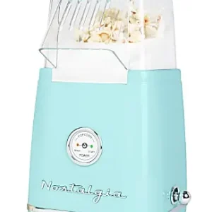 Nostalgia Electrics Classic Retro Hot Air Popcorn Maker, Aqua Money Back Guarantee