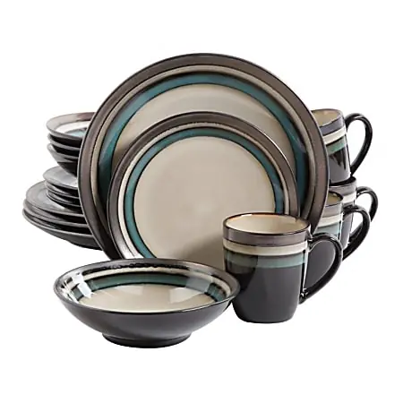 Gibson Elite Lewisville 16-Piece Dinnerware Set, Teal Order Now