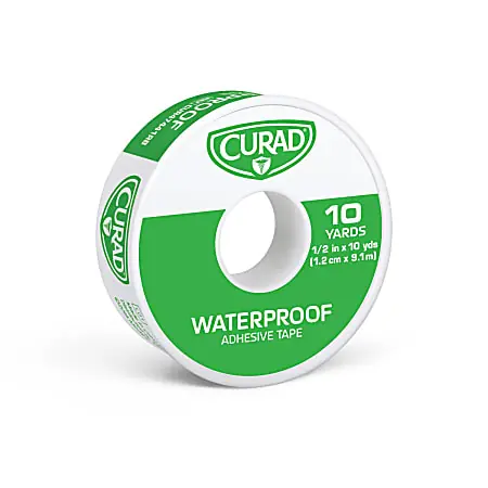 CURAD&reg; Waterproof Adhesive Tape, 0.5" x 10 Yd., White, Pack Of 24 High Quality