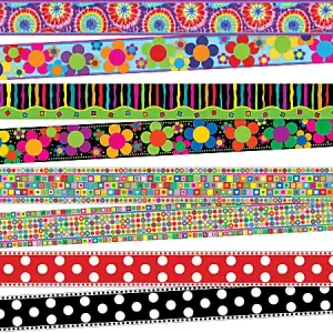 No Minimum Order Barker Creek Border Set, 3" X 35", In The Groove, 12 Strips Per Pack, Set Of 4 Packs