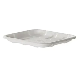 Eco-Products Vanguard Meat And Produce Trays, 9/16&rdquo;H x 5-9/16&rdquo;W x 5-9/16&rdquo;D, White, Pack Of 600 Trays Budget