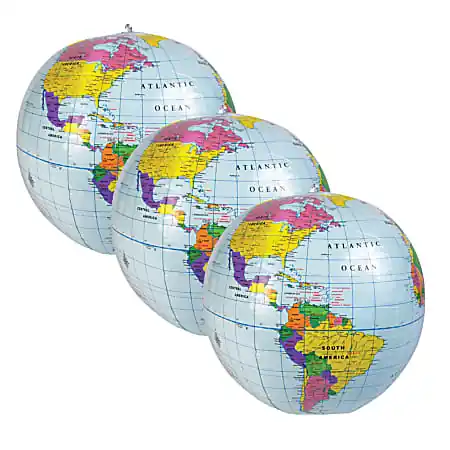 Bulk Order Learning Resources Inflatable World Globes, 12", Pack Of 3 Globes