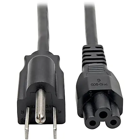 Trending Eaton Tripp Lite Series 3-Slot Power Cord, NEMA 5-15P to C5 - Laptop/Notebook, 10A, 125V, 18 AWG, 10 ft. (3.05 m), Black - P013010