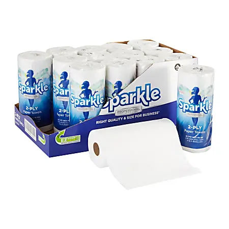 Sparkle&reg;by GP PRO, 2-Ply, Perforated Paper Towels, White, 15 Rolls Per Case, 85 Sheets Per Roll Order Now