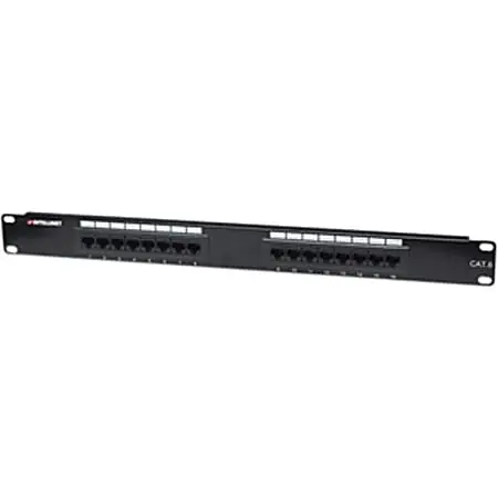 Intellinet Patch Panel, Cat6, UTP, 16-Port, 1U, Black - Patch panel - CAT 6 - UTP - RJ-45 X 16 - black - 1U - 19" Super Sale