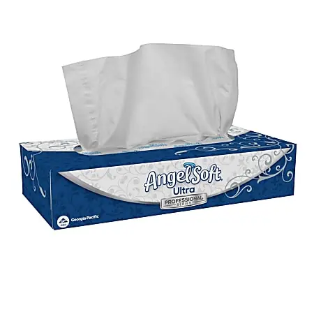 Don’t Miss Out Angel Soft by GP PRO Ultra Professional Series&reg; 2-Ply Facial Tissue, Flat Box, White, 125 Tissues Per Box, 10 Boxes