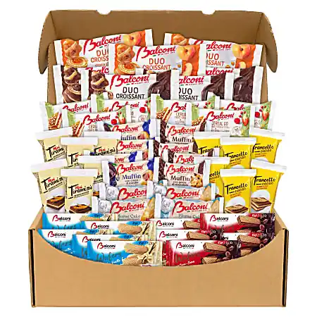 Snack Box Pros Italian Pastry Box, Box Of 47 Pastries Bargain