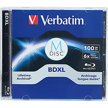 Time-Limited Verbatim M DISC BDXL - 6x - 100 GB - 1 Pack Jewel Case - 1pk Jewel Case