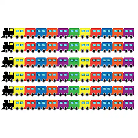 Hygloss® Borders, Die-Cut, Train, 36’ Per Pack, Set Of 6 Packs Sale