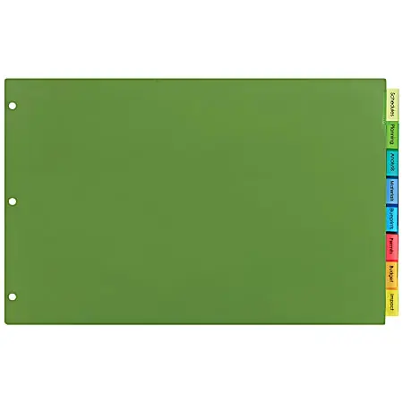 Editor’s Pick Avery&reg; Dividers For 3 Ring Binders, 8-Tab Binder Dividers, 11" x 17" Plastic Binder Dividers, Insertable Big Tab&trade;, Multicolor, 1 Set (11179)