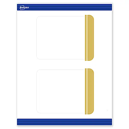 Factory Price Avery&reg; Print-To-The-Edge Postcards With Sure Feed&reg;, S00-DKD-PRMWC10, 4-1/4" x 5-1/2", Matte White, Preprinted Double Dipped Gold Edge Design, 20-PK