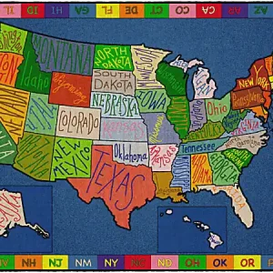 Flagship Carpets My America Doodle Map Rug, 6'H x 8'4"W Save Now