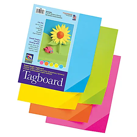 Don’t Miss Out Pacon&reg; Colorwave Super Bright Tag Board, 9" x 12", Assorted Colors, Pack Of 100