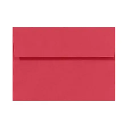 LUX Invitation Envelopes, A7, Gummed Seal, Holiday Red, Pack Of 50 Markdown