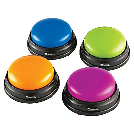 Learning Resources Plastic Answer Buzzers, 3-1/2", Assorted Colors, Pack Of 4 Buzzers Deal