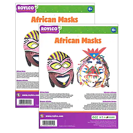 Free Shipping Roylco African Masks, White, 20 Masks Per Pack, Set Of 2 Packs