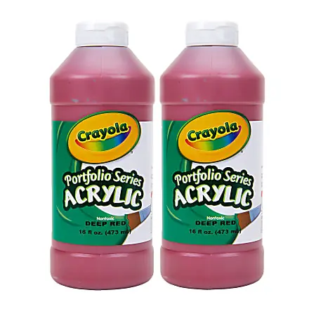 Exclusive Crayola Portfolio Series Acrylic Paint, 16 oz., Deep Red, Pack Of 2